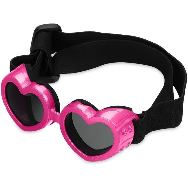 Gafas de sol para mascotas en forma de corazón, gafas de sol con correa ajustable a prueba de viento, accesorios para perros y gatos TUNC Sencillez