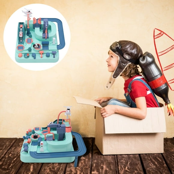 Race Track Car Set, ABS Eco Friendly Stable Mechanical Structure Multiple Color Preschool Toys with 3+ Kids for Inoor