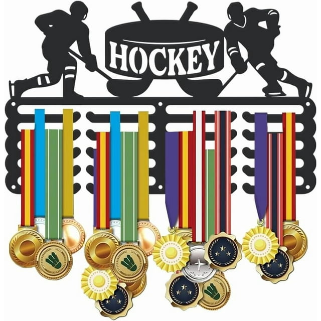 Exhibidor de medallas deportivas de metal, soporte para premios, estante de hierro metálico, colgador de medallas de carreras para montaje en pared, estante para premios para atletas
