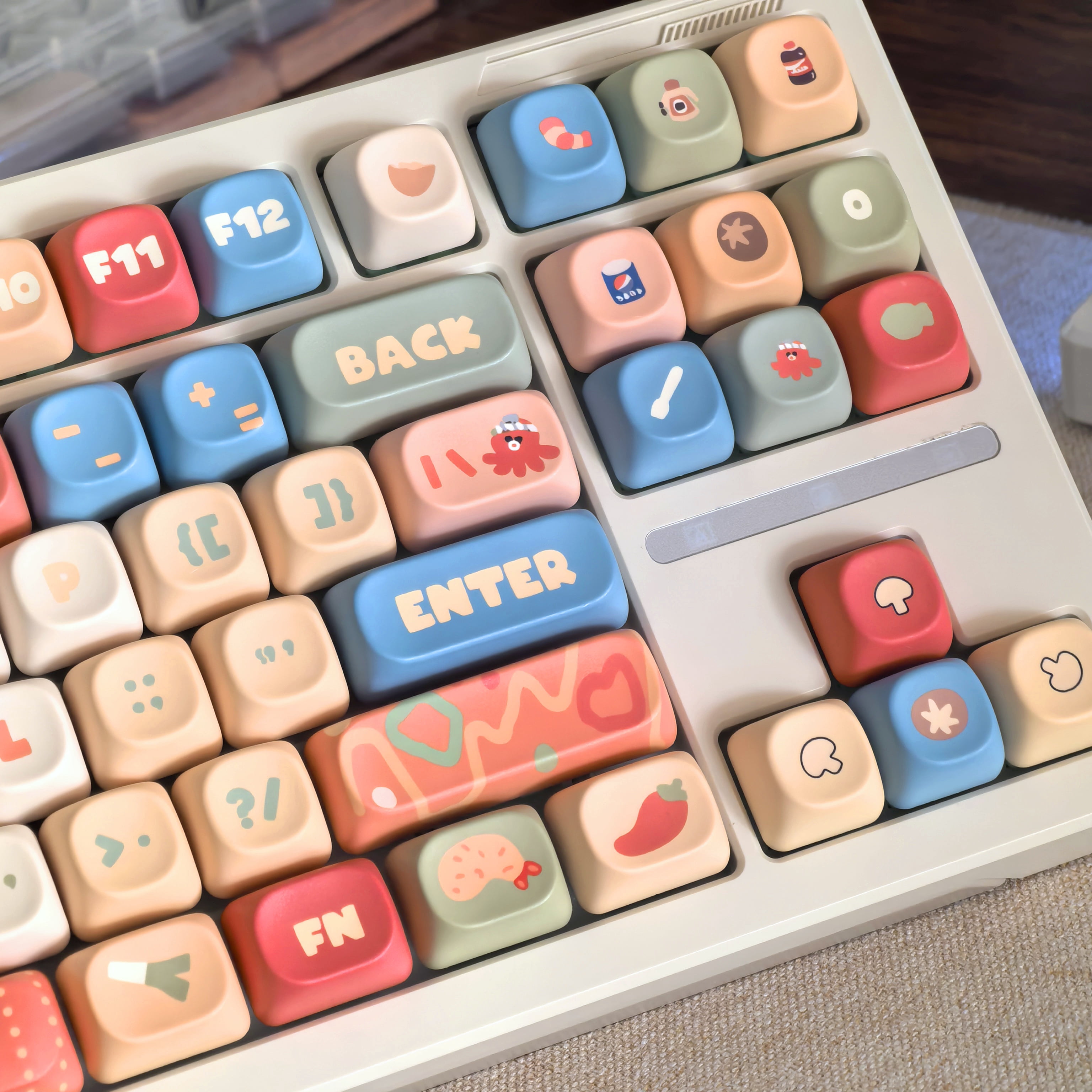 MOA Keycap Instant Noodle Theme 136 Keys Five-Sided Thermal Sublimation Personalized Keycaps Highly Cute Diy Mechanical Keyboard