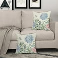 thumbnail image 3 of Spring Floral Pillow Covers 20x20 Set of 2 Pink Blue Hydrangea Flowers Butterfly Green Leaf Print Decorative Throw Pillow Cases Outdoor Summer Farmhouse Decor for Sofa Couch Bed, 3 of 6