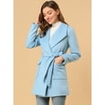 thumbnail image 2 of INSPIRE CHIC Manteau Trench Long Élégant pour Femme à Col Châle, Revers, Ceinturé, 2 of 6