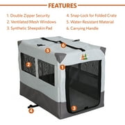 MidWest Homes for Pets Canine Camper, steel frame, soft-sided, mesh windows, 30-inch, Gray