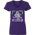 thumbnail image 3 of Inktastic Palm Bay Florida Cute Swimming Manatee Women's V-Neck T-Shirt, 3 of 5