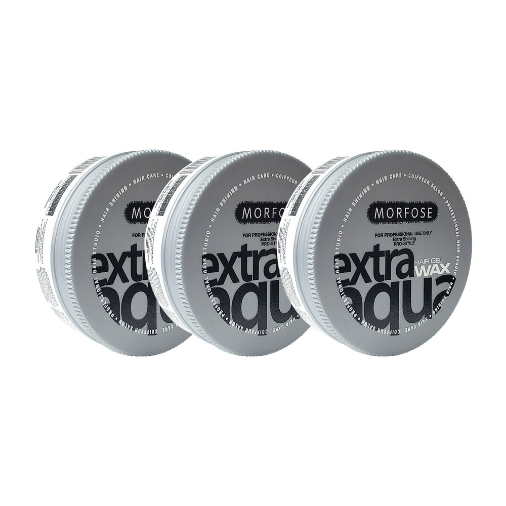 MORFOSE Extra Aqua Edge Hair Gel Wax "White" 5.92 Oz. "PACK OF 3