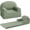 Green, variant on Convertible Toddler Couch and Lounger - Soft Sherpa Foam Kids Chair, Fold Out Design, White