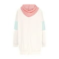 thumbnail image 5 of Womens Patchwork Funny Hoodie Color Block Casual Hooded Pullover Oversized Sweatshirt Dress Daily Lounge Blouse Tops, 5 of 5