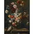 thumbnail image 2 of Franz Werner von Tamm 15x18 Gold Ornate Wood Frame and Double Matted Museum Art Print Titled - A Still Life of Flowers in an Urn on a Marble Ledge with a Bird, 2 of 4