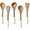 White, variant on Folkulture Wooden Spoons for Cooking Set for Kitchen, Non Stick Cookware Tools or Utensils, Set of 5 - 12 inches long, Acacia Wood, White