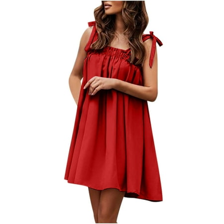 

Sweater Dresses for Women 2022 White Corset Dress Women s Fashion Casual Loose Fit Solid Color Sling Pullover Short Skirt Variety Of Wearing Dresses Sweater Dress for Women Red XL