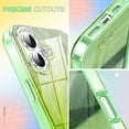 thumbnail image 4 of ELEHOLD Clear Case for iPhone 16 Plus, Full Body Rugged Case Built with Screen Protector,Soft TPU Bumper Gradient Feather Design Case,Green, 4 of 6
