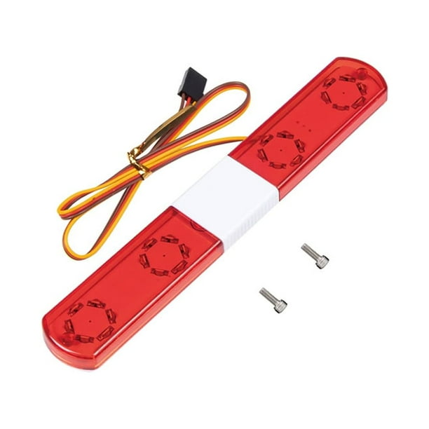 Bewildely Luz de ingeniería Barra LED intermitente multifunción Lámpara alarmante Bajo consumo de energía 1/10 RC Crawler 1/14 Truck Dump Kits de construcción modelo 145mm Rojo