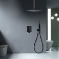 thumbnail image 3 of Senlesen Ceiling Mounted Shower Faucet Set Black 8" Rainfall Head With Mixer Valve Kit System 2 Ways Shower Faucet, 3 of 16