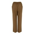 thumbnail image 5 of Charmgo Linen Pants Women, Women's Spring/Summer Breasted Cotton/Linen Loose Slim Leg Casual Pants, Capri Pants for Women Brown XXXL, 5 of 9