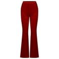 thumbnail image 4 of Summer Saving Wycnly Womens Flare Pants Womens Full Length Flare Pants Party Club Fashion High Waist Long Flared Pants Winter Cozy Velvet Wide Leg Stretchy Trousers Fall, 4 of 6