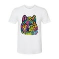 thumbnail image 3 of Colorful Majestic Neon Atric Wolf | Dean Russo Art Animal Lover Mens Premium Tri Blend T-Shirt, True White, M, 3 of 5