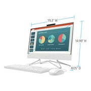 HP 22-df0003w 21.5 FHD Celeron G5900T 3.2GHz Intel UHD Graphics 610 4GB RAM 256GB SSD Win 10 Home أو أعلى أبيض