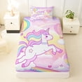 thumbnail image 3 of Metsweet Magical Horse Twin Sheets 3pcs, Cute Unicorn Rainbow Hot Air Balloon Bedding,1 Fitted Sheet, 1 Flat Sheet and 1 Pillowcase, 3 of 5
