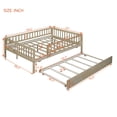 thumbnail image 2 of Harper & Bright Designs Full Size Low Daybed with Trundle, Wood Full Platform Bed Frame with Rails for Boys and Girls Bedroom, Natural, 2 of 14