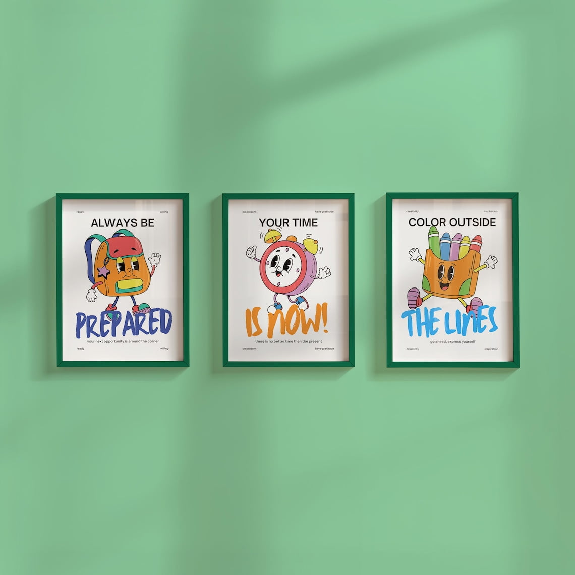 Set Of 3 Retro Inspired Wall Art Prints Living Room Gallery Wall And Home Decor