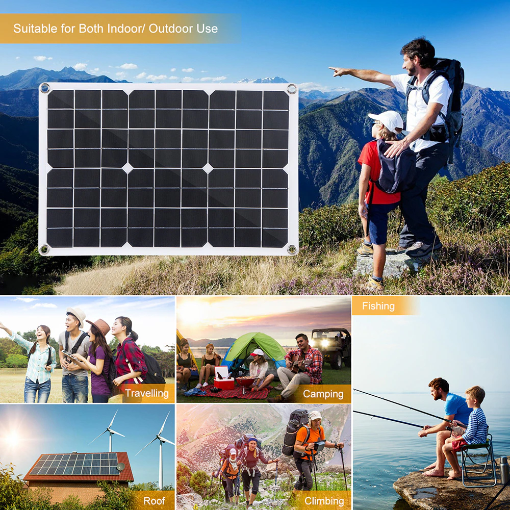 200W Solar Panel Kit with 100A Controller 12V Battery Charger Maintainer for Car Caravan Boat Marine Outdoor