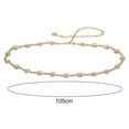 thumbnail image 5 of Mightlink Metal Waist Chain Flower Pearl Inlaid Belt for Women Adjustable Body Link Fashion Accessory Dress Belt Trouser Belt Women's Accessories, 5 of 6