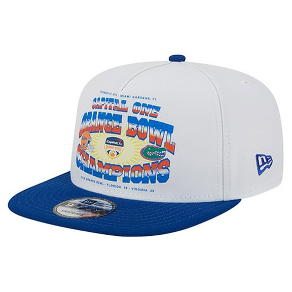 Men's New Era White/Royal Florida Gators Retro 2019 Orange Bowl Champions 9FIFTY A-Frame Snapback Hat