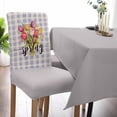 thumbnail image 5 of Chair Covers Spring Tulips Flower Plant Dining Chair Slipcovers Blue Purple Buffalo Plaid Stretch Removable Chair Seat Protector Party Decoration Set of 4, 5 of 6
