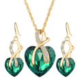 thumbnail image 2 of Xinyolin 1 Set Women Necklace Earrings Heart Pendant - Faux Crystal Jewelry Sweet Long Lasting Set for Wedding, 2 of 8