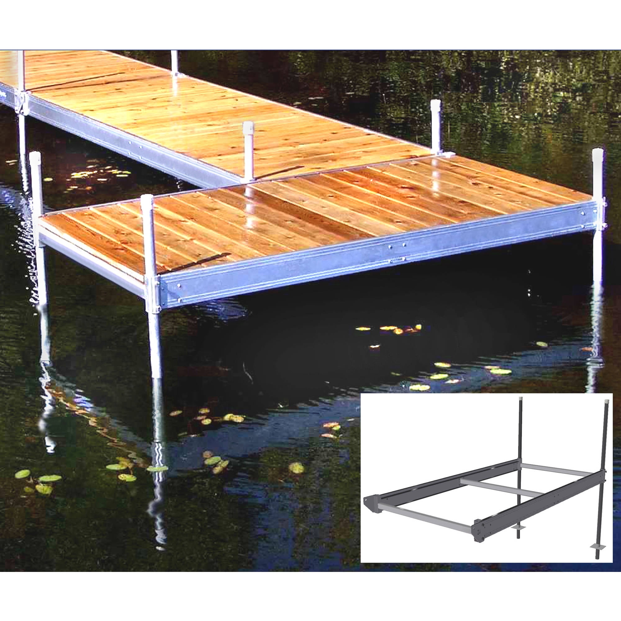 Multinautic QP400, 4' x 8' Aluminum Stationary Dock Structure Kit