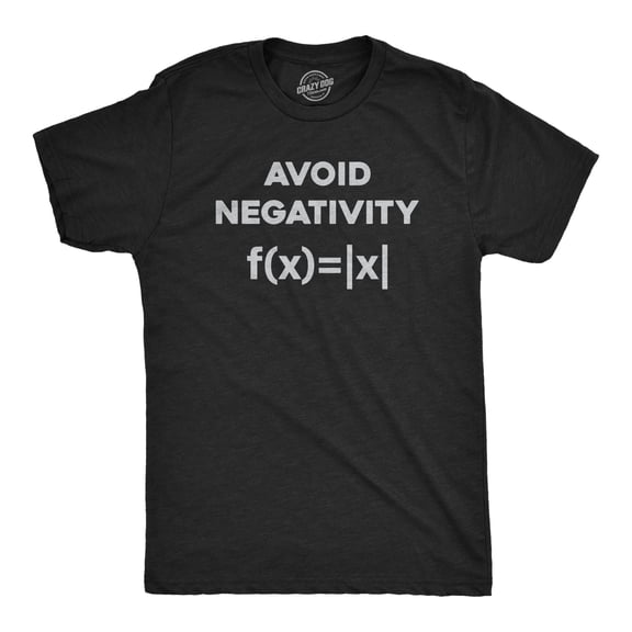Mens Avoid Negativity T Shirt Funny Nerdy Math Formula Function Joke Tee for Guys Graphic Tees