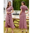 thumbnail image 5 of AURA Plus Size Women Sequin Formal Party Dress Flutter Short Sleeve Wedding Cocktail Long Evening Dress, 5 of 6