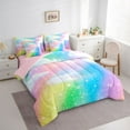 thumbnail image 3 of Feelyou Rainbow Stars Sky Bedding Comforter Set 7pcs, Deamy Princess Queen Bedding Sets, 3 of 8