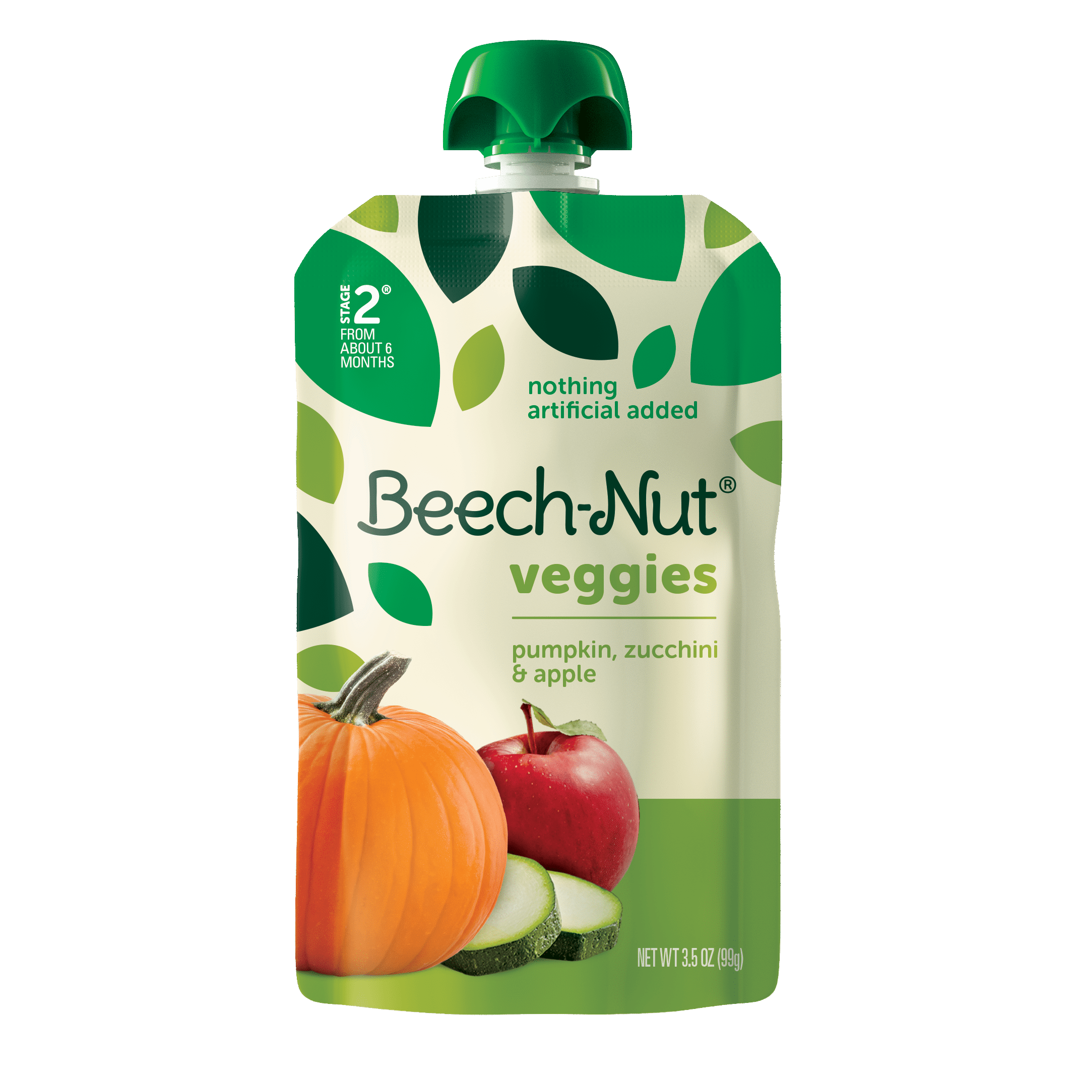 Beech-Nut Veggies Stage 2, Pumpkin Zucchini & Apple Baby Food, 3.5 oz Pouch