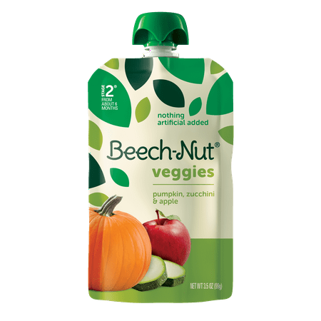 Beech-Nut Veggies Stage 2  Pumpkin Zucchini & Apple Baby Food  3.5 oz Pouch