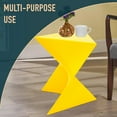 thumbnail image 4 of LeisureMod 15.75" Triangular Side Table, Stackable Plastic Accent End Table for Indoor & Outdoor Use, Weather-Resistant Modern Patio & Living Room Table, Set of 2, Yellow, 4 of 8