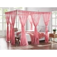 thumbnail image 3 of Warm Home Designs Lace Canopy Bed Curtains Set Consists of 8 48" x 78" Rose Pink Canopy Curtains with Tie-Backs. LC Rose, 3 of 3