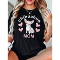 thumbnail image 1 of Women's Colorful Heart & Dog Print T-Shirt - Casual Crew Neck, Short Sleeve, Stretchy Polyester Blend, Machine Washable - Perfect for Summer, 1 of 8