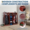thumbnail image 5 of Wooden Golf Storage Organizer, 2 Bag Capacity Golf Club Storage Rack, Golf Equipment Holder for Garage, Home Simulator and Office, Brown, 5 of 7