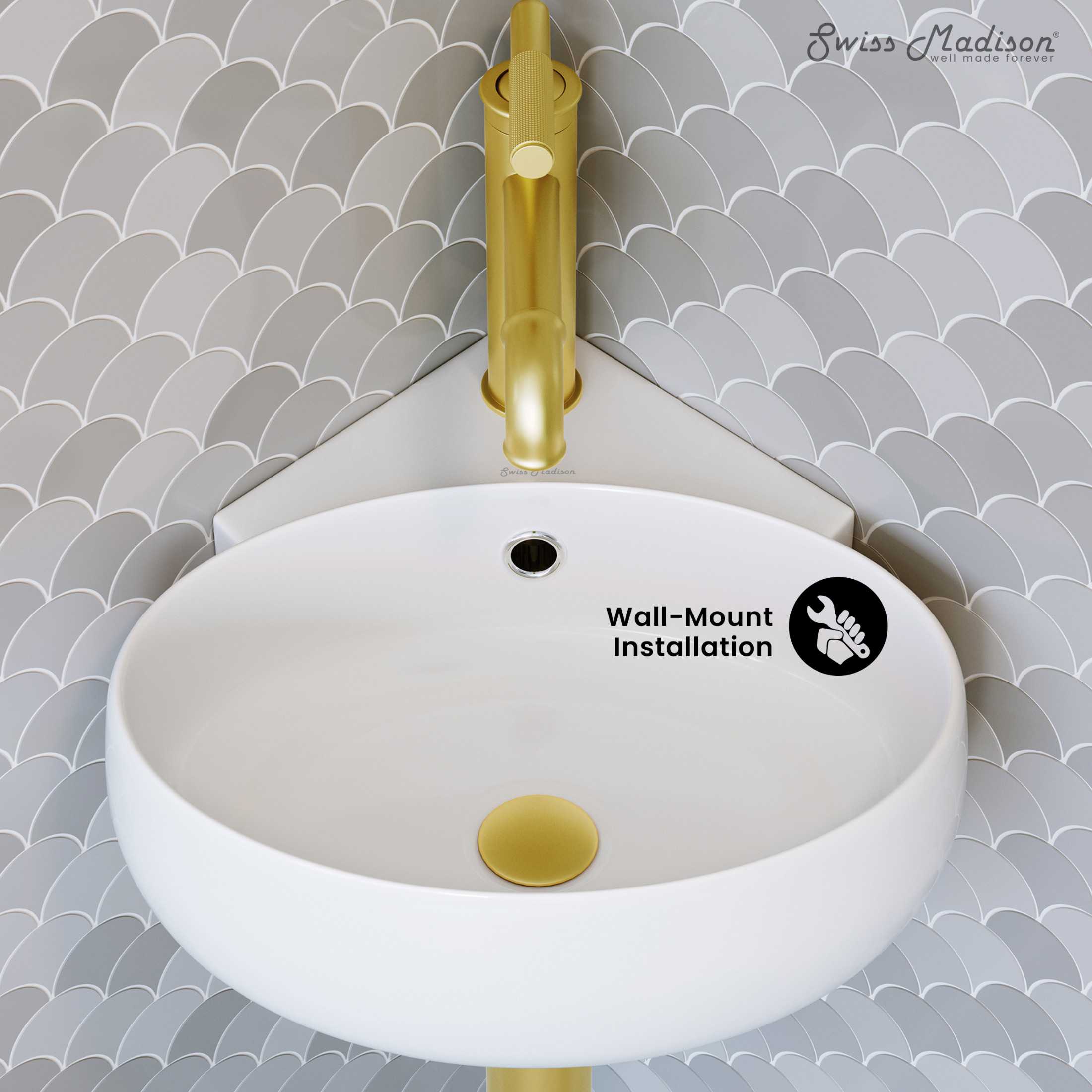 Plaisir Corner Wall Hung Sink