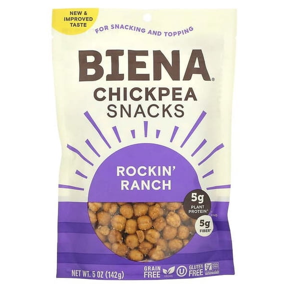 BIENA, Chickpea Snacks, Rockin' Ranch, 5 oz Pack of 2