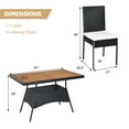 thumbnail image 2 of Gymax 5PCS Rattan Patio Dining Set Outdoor w/ Cushion Wooden Tabletop 4 Chairs, 2 of 10