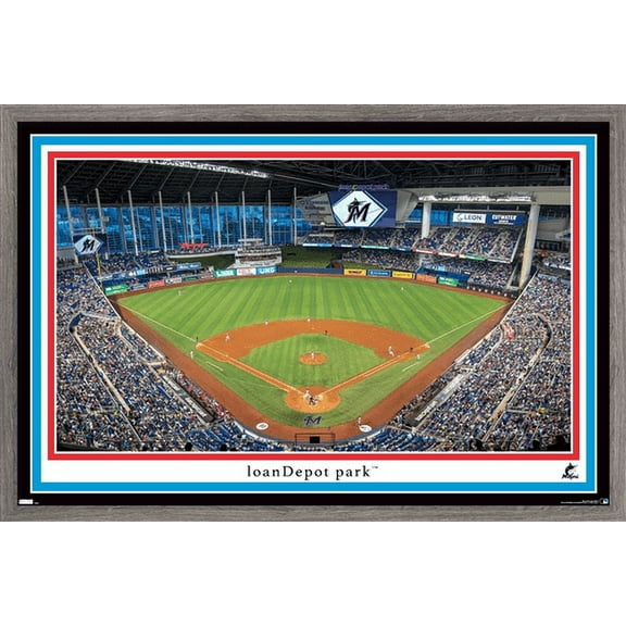 MLB Miami Marlins - Marlins Park 22 Wall Poster, 14.725" x 22.375" Framed