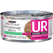 (24 Pack) Purina Pro Plan Veterinary Diets UR Urinary St/Ox Savory Selects Feline Formula Turkey & Giblet Recipe in Sauce Wet Cat Food, 5.5 oz. Cans