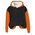 thumbnail image 2 of ZyeKqe Womens Hoodies Color Block Loose Long Sleeve Pullover Tops Fleece Lined Patchwork Dressy Sweatshirts, 2 of 4