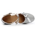 thumbnail image 4 of HAOTAGS Children's Latin Tango Shoes, Dance Practice Lightweight Princess Leather Shoes Silver 29, 4 of 6