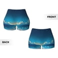 thumbnail image 6 of Yiaed Night Sky Beach Scene Print Women's Athletic Shorts Running Shorts Sporty Short High Waisted Elastic Workout Shorts for Yoga Gym Running & Sports -X-Large, 6 of 8