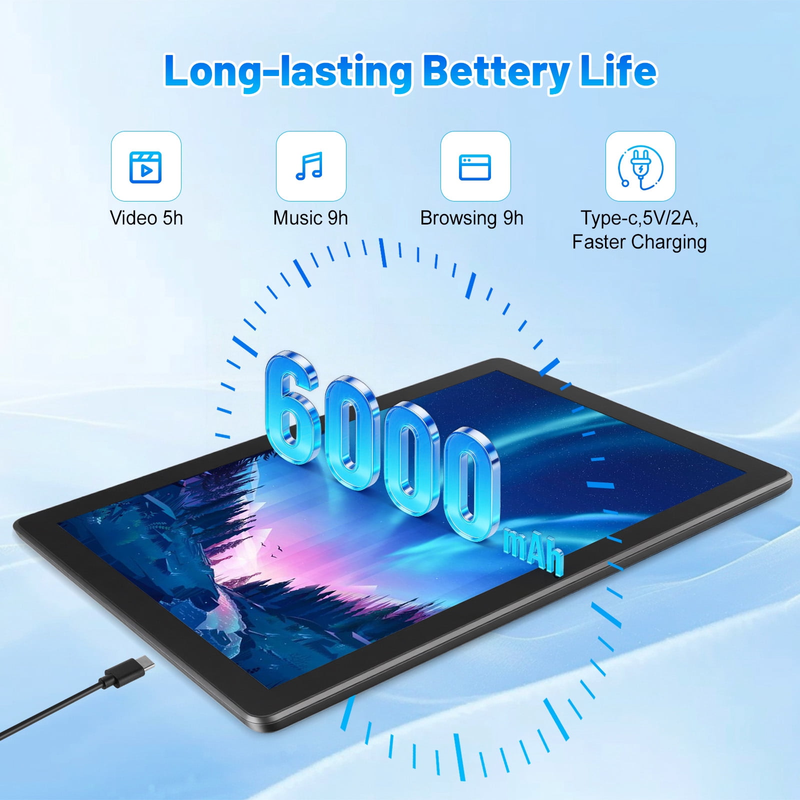 BUFO X6PRO 10Inch Android 16 Gemini AI Tablet Octa-Core T310 36GB+256GB 1TB Expand WiFi6 BT5.2 Widevine L1 5MP+8MP Dual Camera 6000mAh