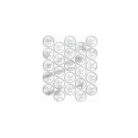 Metallic Silver Thank You Sticker Seals (50 count)