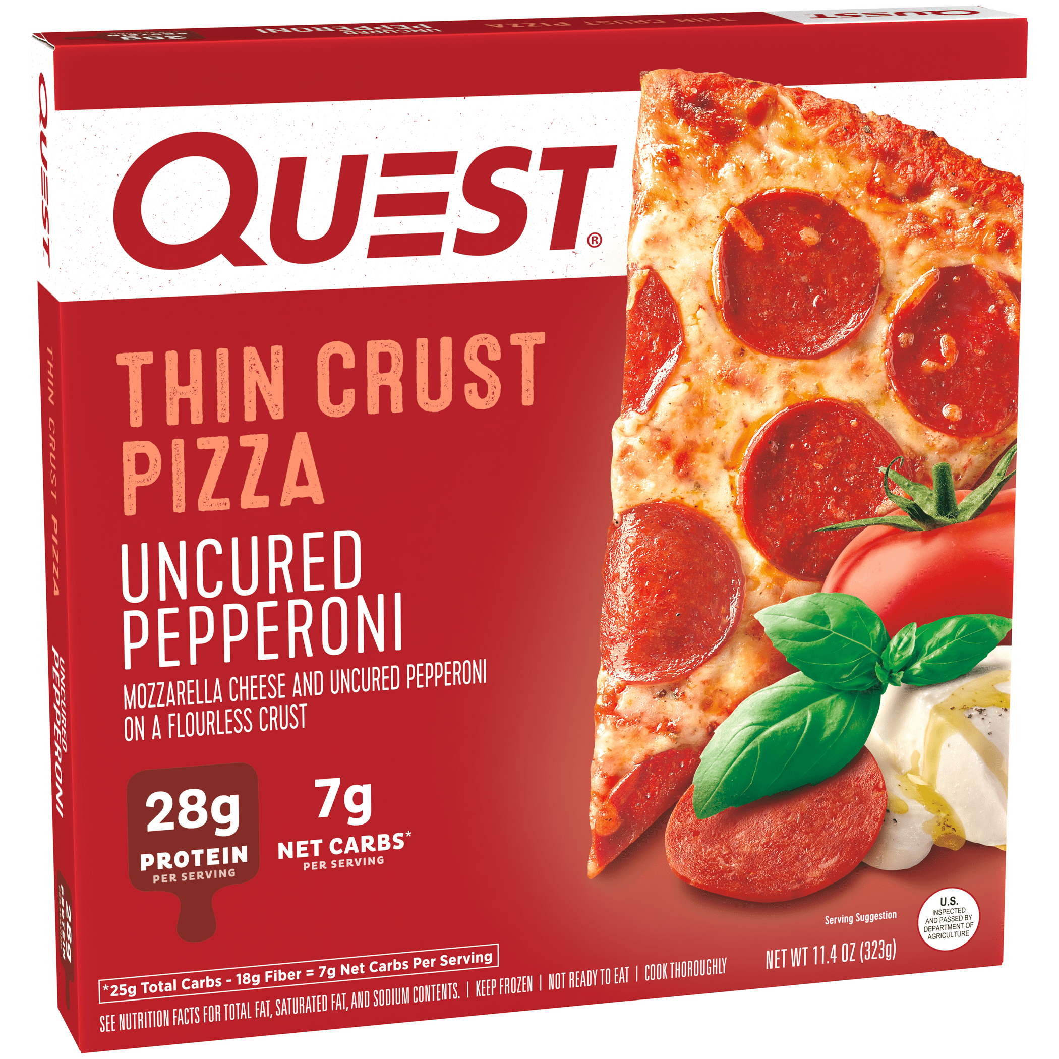 Quest Thin Crust Pizza, High Protein, Flourless, Uncured Pepperoni